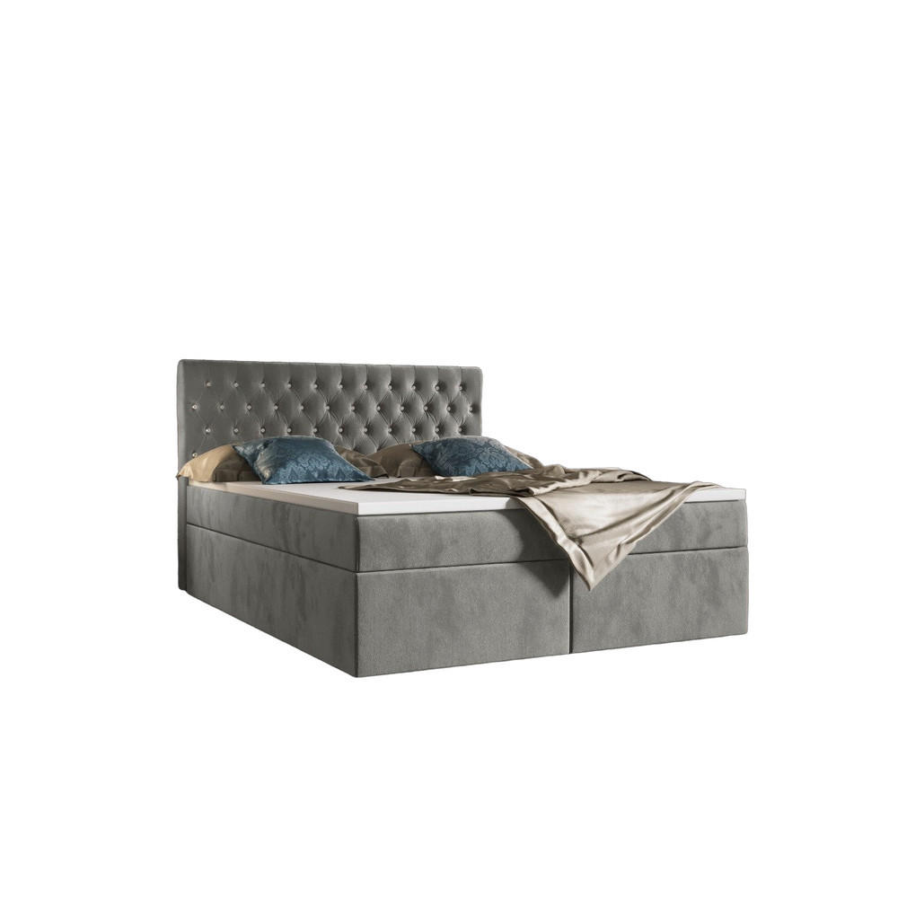 BOXBETT Monet Hellgrau 160x200 cm - Hellgrau, Textil (160/200cm) - B&B Home