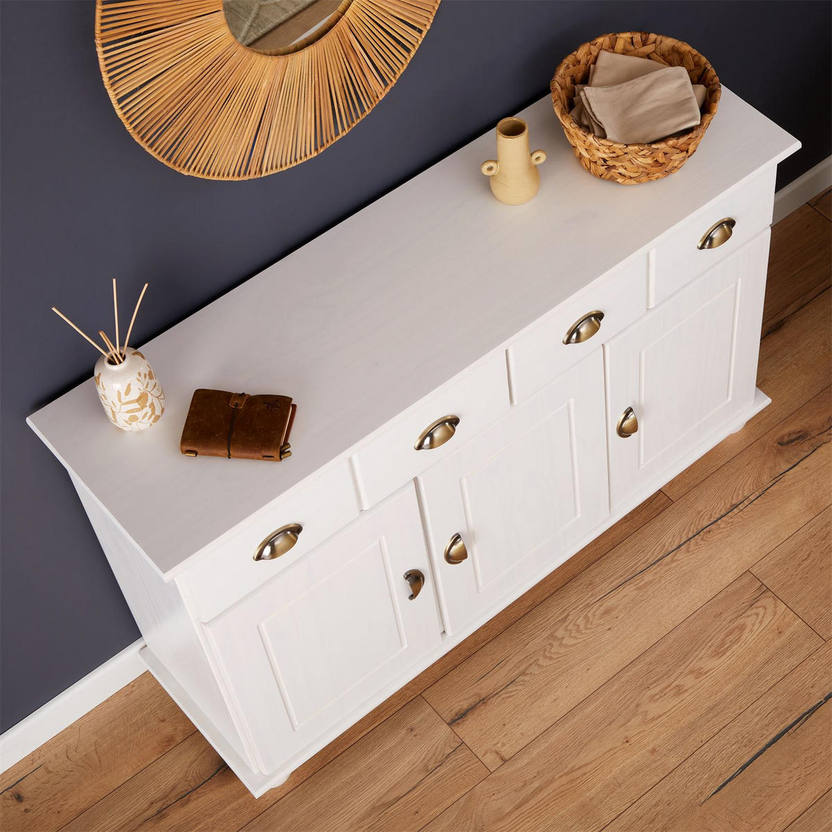 SIDEBOARD COLMAR - Weiß, Holz (116/74/35cm) - IDIMEX