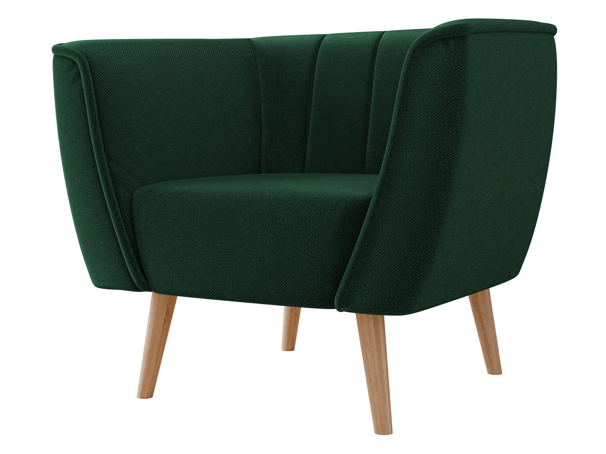 SESSEL Pas 1 - Smaragdgrün/Naturfarben, Holz/Textil (82/75/74cm) - MIRJAN24