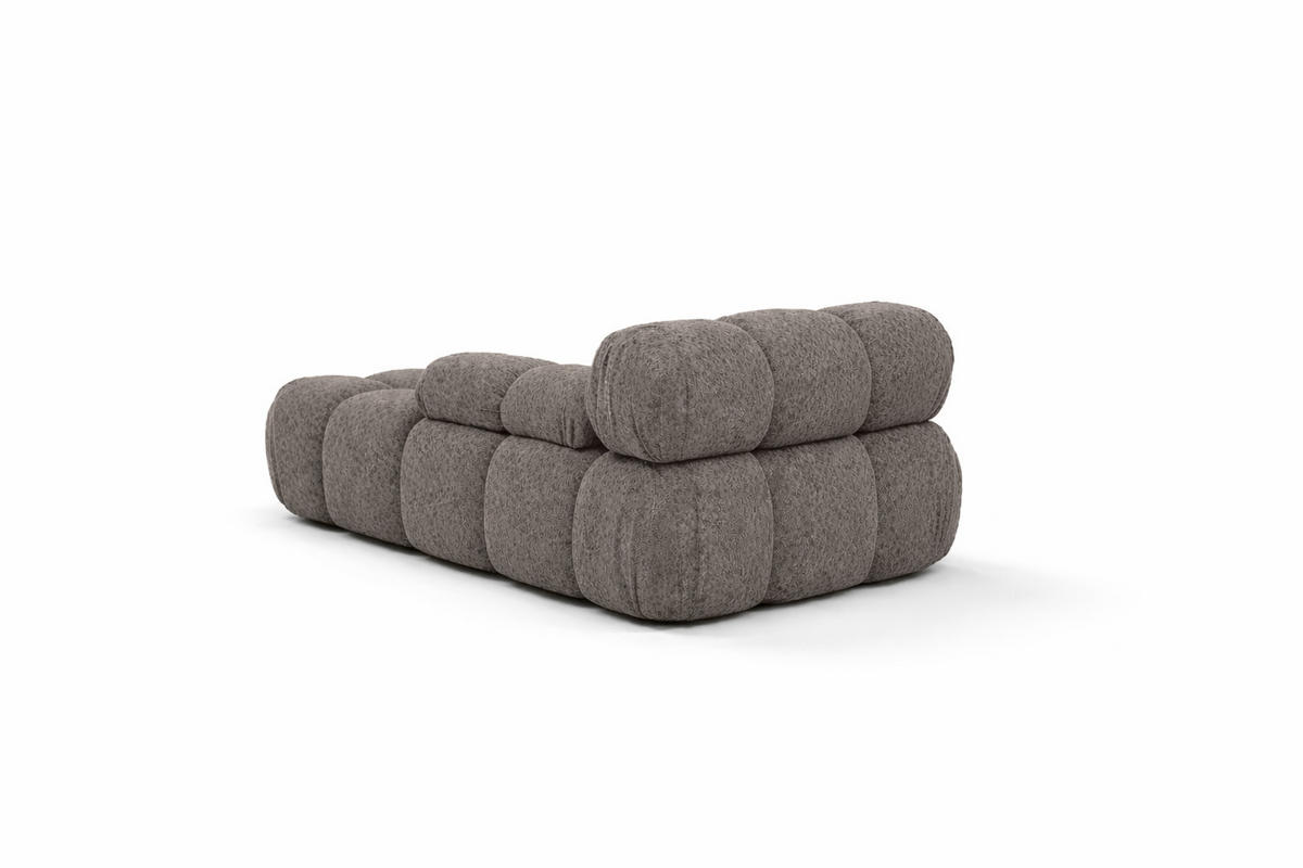 CHAISELONGUE Modular, Bouclé-Stoff Abriamo, Braun, Links, Selia - Braun, Holz (95/70/160cm) - Kaiser Möbel