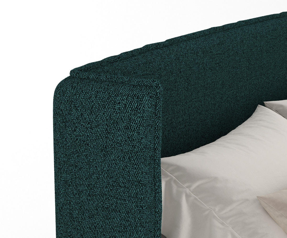 BOXSPRINGBETT Freeland Grün 140/200 cm mit Matratze und Topper - Schwarz/Grün, Holz/Holzwerkstoff (140/200cm) - Maison de Reve