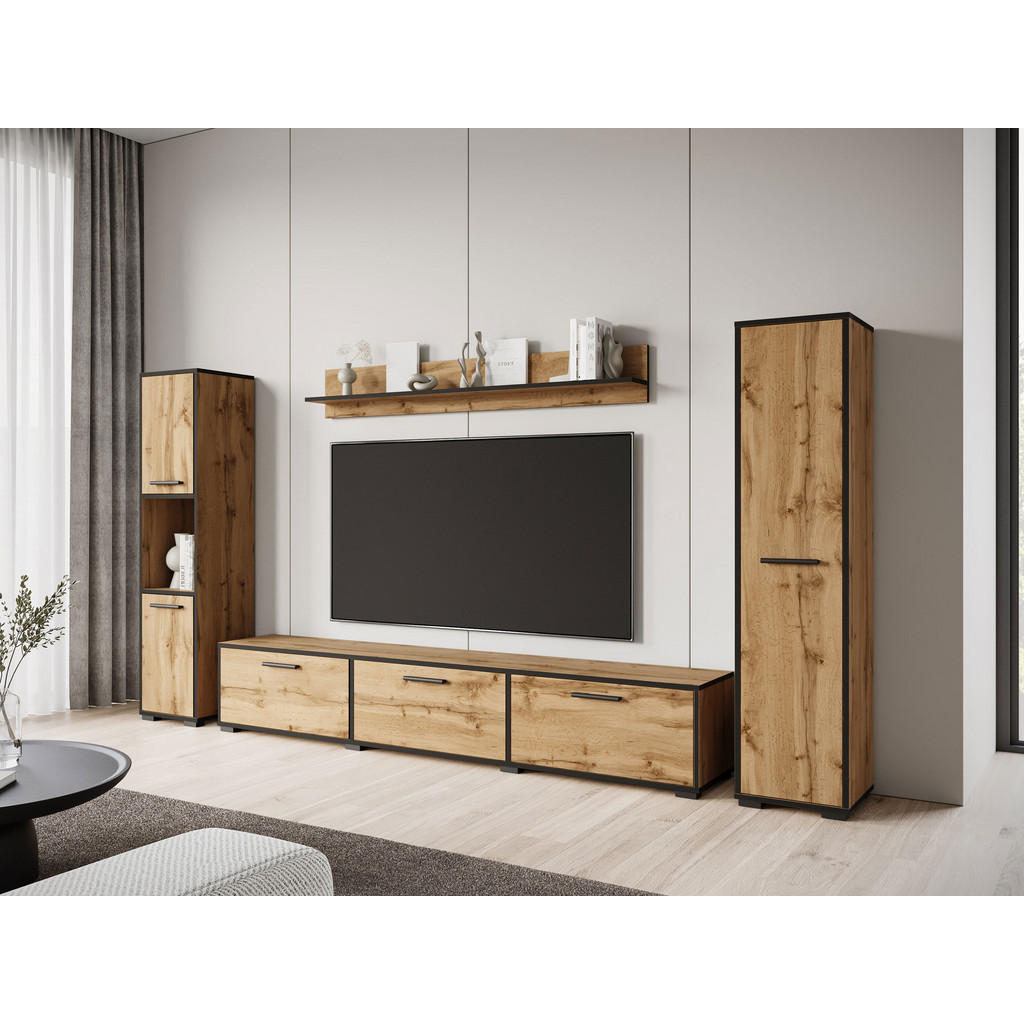 Thumbnail - Mirjan24 Wohnwand, Braun, Holzwerkstoff, 180x30x31 cm, Wohnzimmer, Wohnwände, Anbauwände