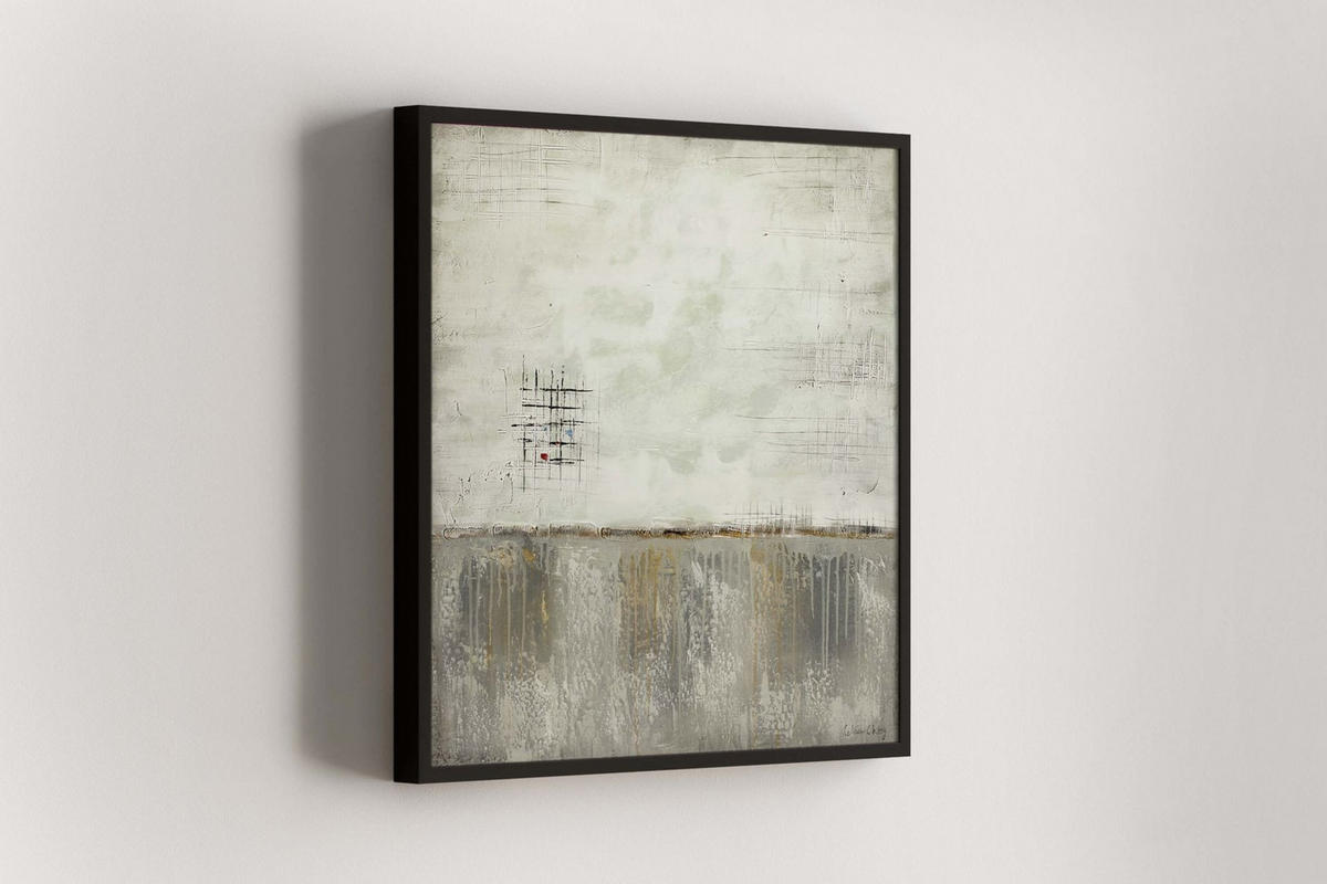 ACRYLBILD HANDGEMALT 80/80 cm - Beige/Grau, Holz/Textil (1.56/80cm) - KUNSTLOFT