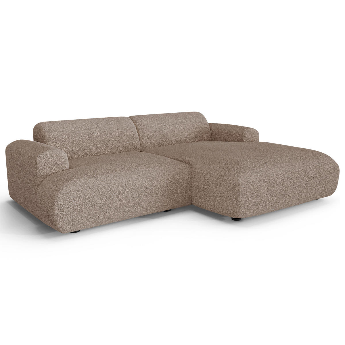 ECKSOFA RECHTS Bouclé-Stoff Taupe 266cm - Taupe, Textil (266/165cm) - Sia Home