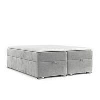 BOXBETT Reto 200/200 cm Hellgrau im Lotta Stoff - Chromfarben/Hellgrau, Holz/Holzwerkstoff (200/200cm) - AltaBeds