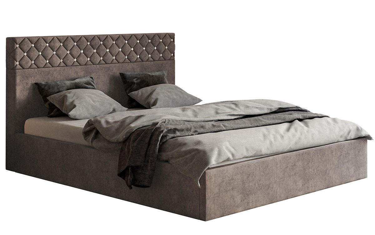 BETT Braun OLDO 4 Gepolstert Hydrophobe Stoff 180x200 cm - Braun, Textil (180/200cm) - Sepro Meble