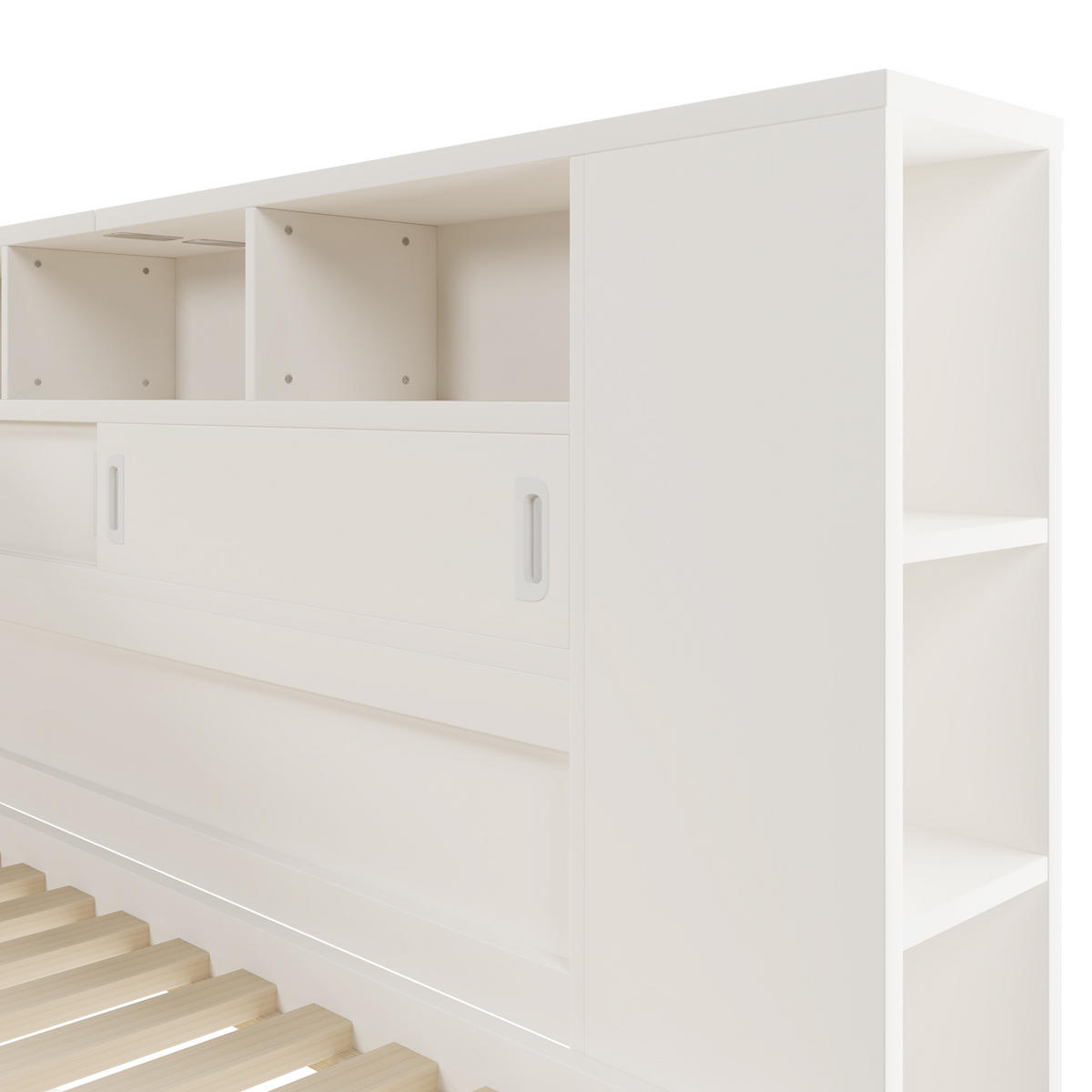 TAGESBETT 90/200 cm DE-33118 mit Ausziehbett und USB-Ladefunktion Weiß - Weiß, Holzwerkstoff (90/200cm) - ComfortXL