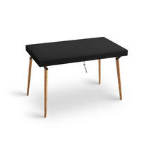 SCHUTZHÜLLE Gartentisch Rechteckig 200 x 100 x 15 cm - Schwarz, Textil (100/15/200cm)