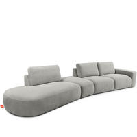5-SITZER ECKSOFA ZUCCO Boucle links, Hellgrau - Hellgrau, Textil (430/84/105cm) - KONSIMO®
