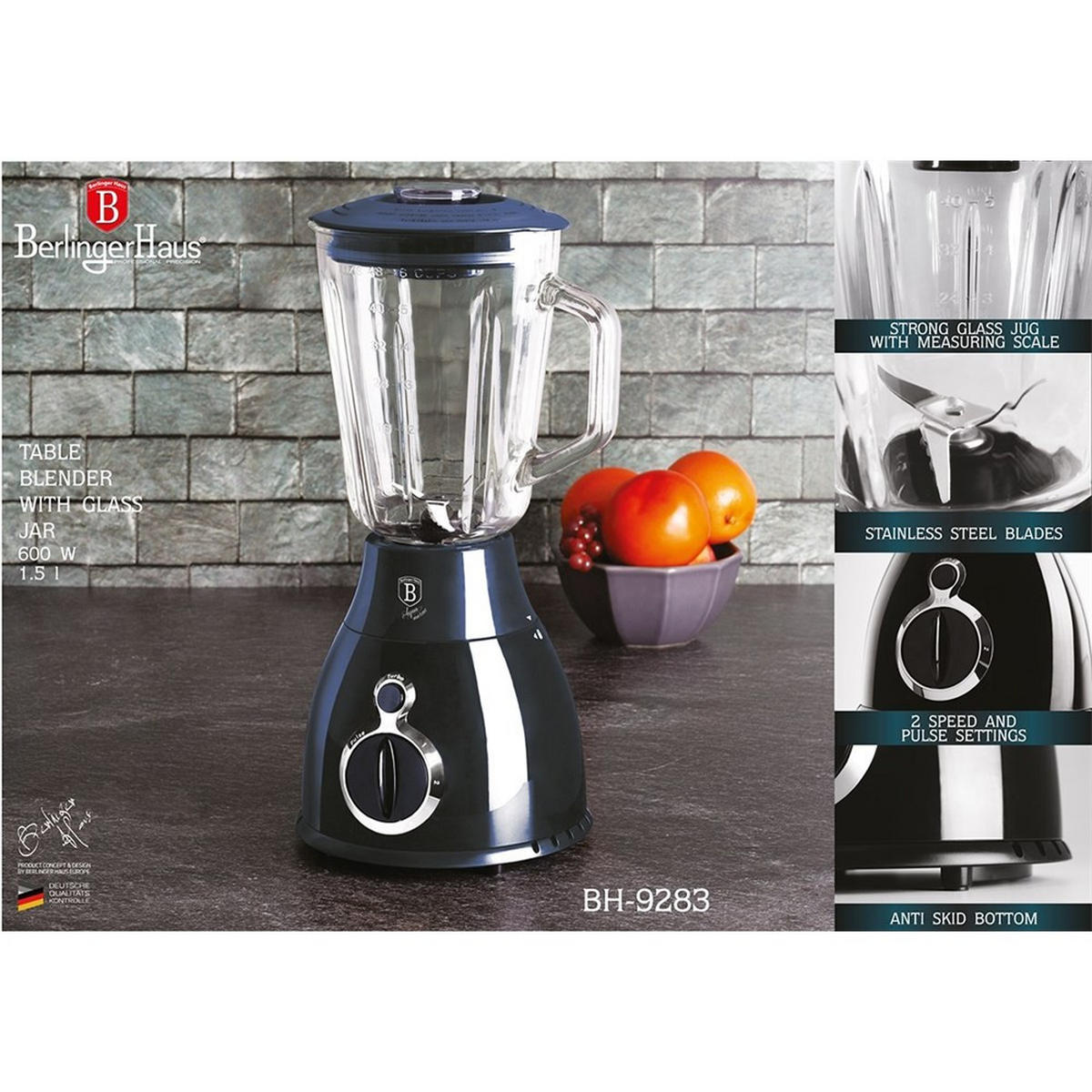 MIXER Marineblau 30/30/58 cm BH9283 - Dunkelblau, Metall (30/58/30cm) - Berlinger Haus