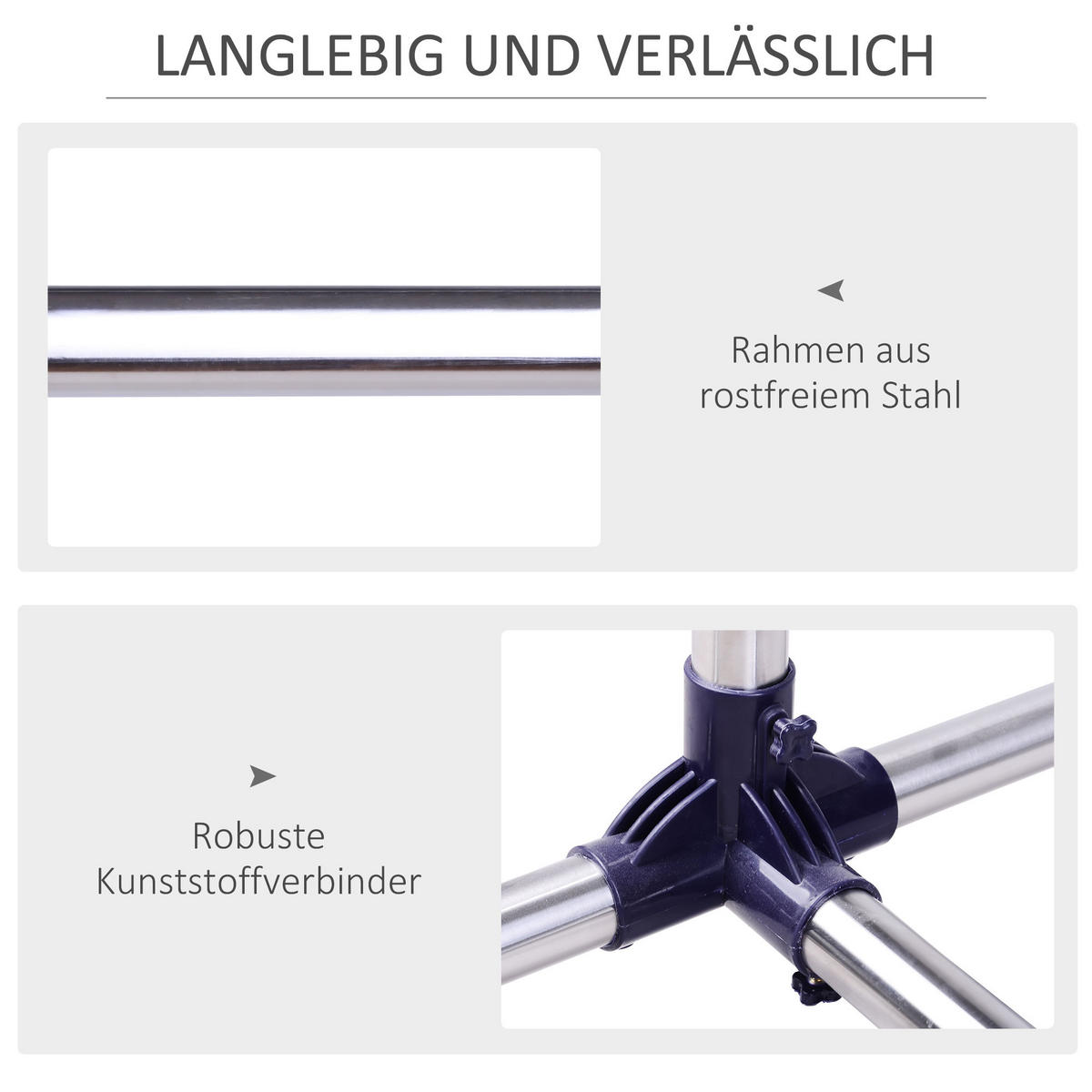 KLEIDERSTÄNDER, Edelstahl, Silber - Silberfarben, Metall (45/95/86cm) - HOMCOM
