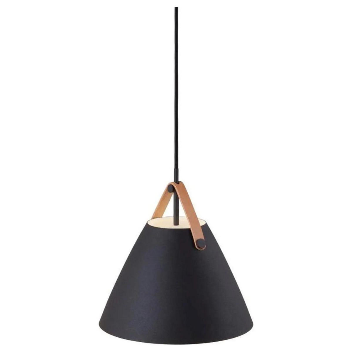 PENDELLEUCHTE Strap Schwarz - Schwarz, Metall (13.5/13.5/27cm) - Design for the people