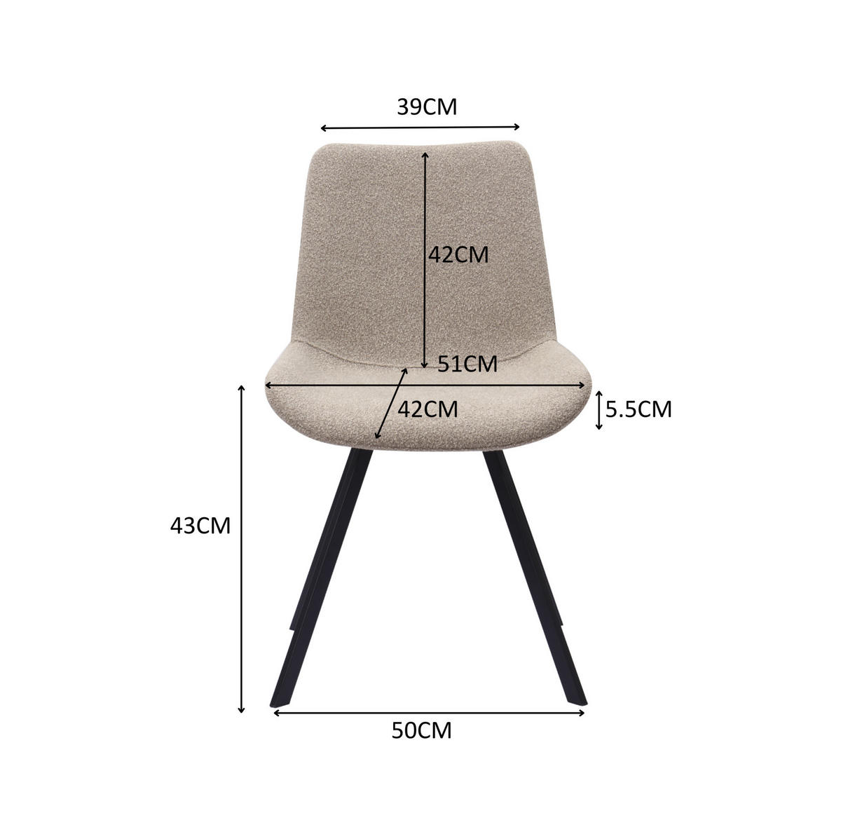 ESSZIMMERSTÜHLE 2er-Set drehbar Stoff Metall Khaki - Braun, Metall (59/90/54cm) - Meubliv