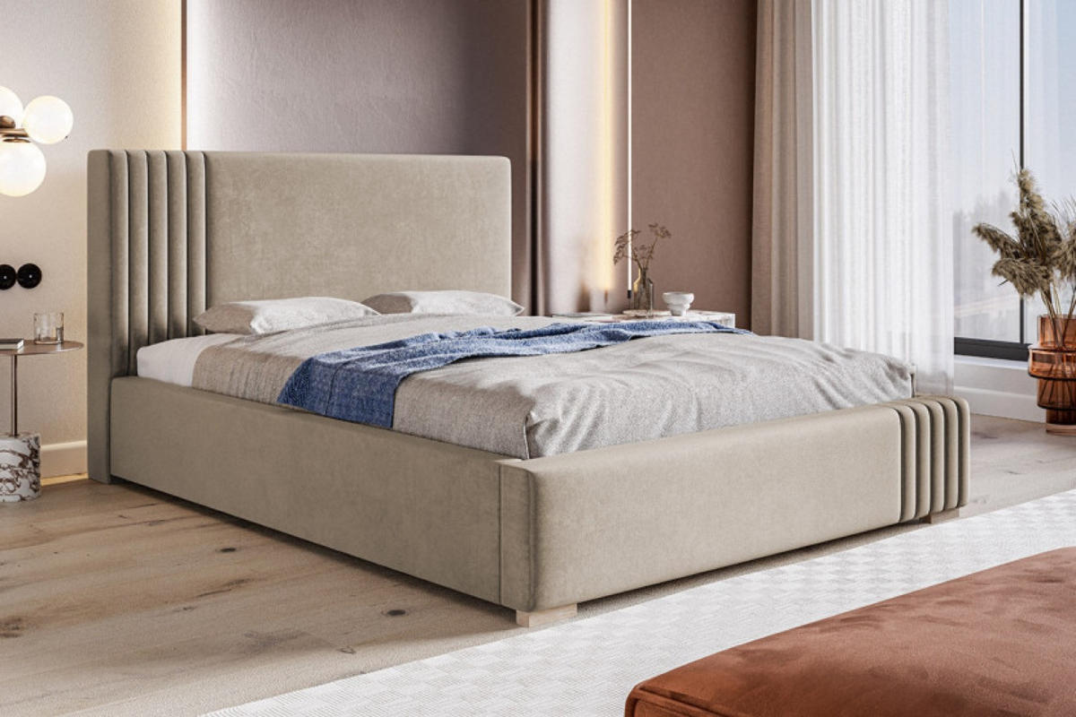 BETT Beige BEN 13 Mit Bettkasten 120x200 cm - Eichefarben/Beige, Textil (120/200cm) - Sepro Meble
