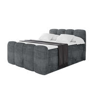 BOXBETT mit Matratze H3|H4 und Lattenrost - NINA-Z KING - 180x200 cm - Dunkelgrau - Schieferfarben, Holzwerkstoff (180/200cm)