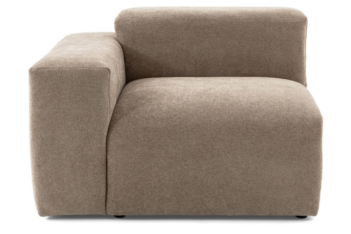 4-SITZER modulares Sofa HEAVEN SET 4 Rechts, Breite 335 cm Webstoff Braun - Schwarz/Braun, Holz/Kunststoff (102/71/335cm) - Muffo