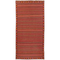 HANDWEBTEPPICH Kelim Kordi Rot 325/159 cm Schurwolle - Rot, Textil (159/325cm) - Looma