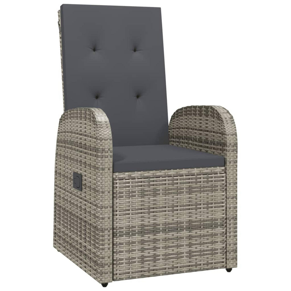 GARTEN-LIEGESTÜHLE 2 Stk. mit Auflagen Poly Rattan Grau - Grau, Holz (57/106/57cm) - furnicato
