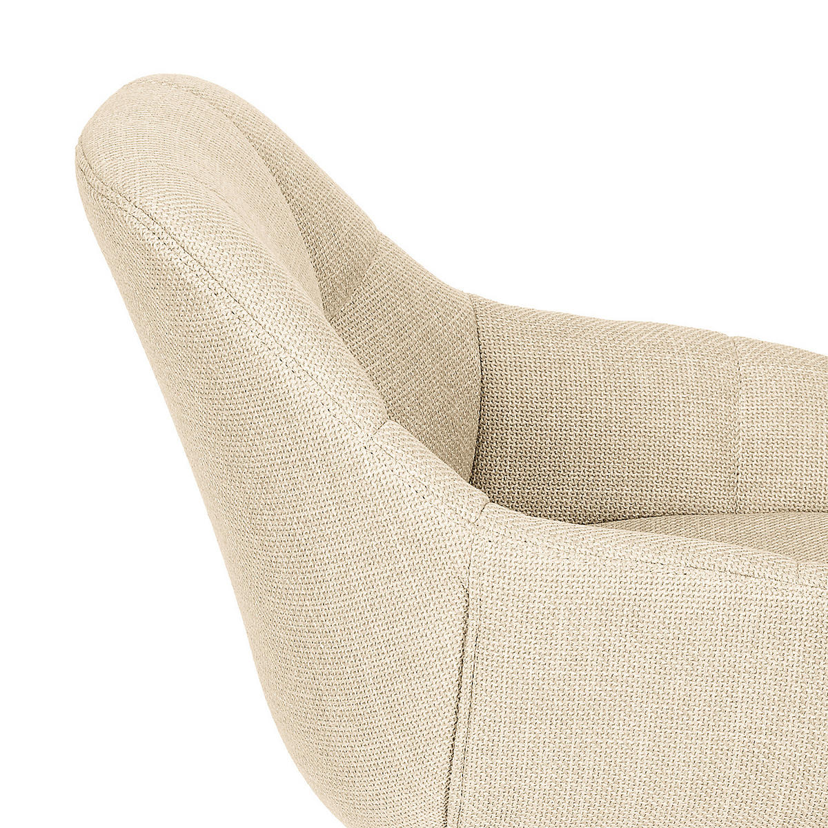 POLSTERSTUHL - Leinen / Eisen, 2er-Set - Creme/Schwarz, Metall (57/83/65cm) - home24