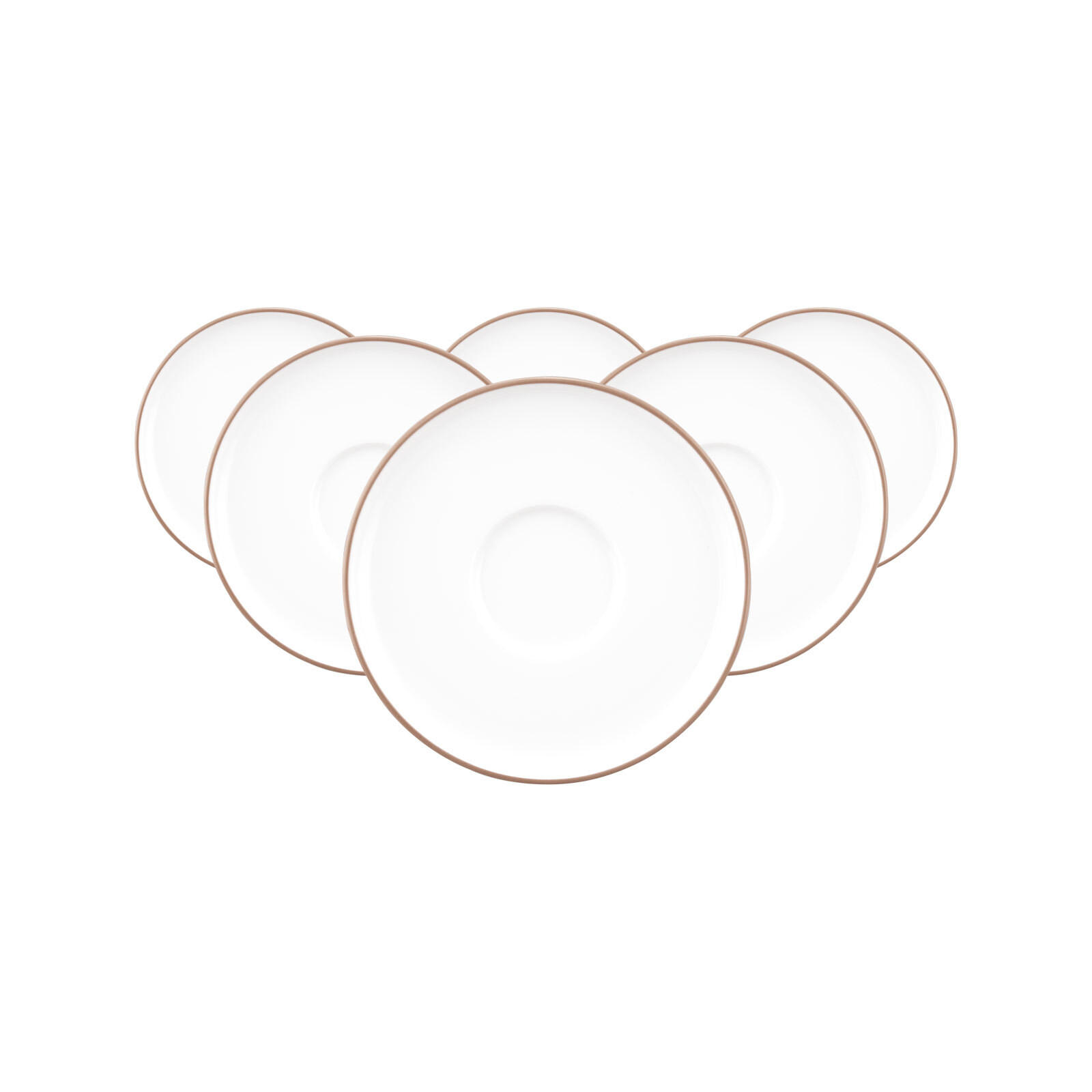 KOMBIUNTERTASSEN Sento Home Pure Lines Cocoa Brown ø 16,2 cm 6er Set - Hellbraun, Keramik (16.2cm) - Seltmann Weiden