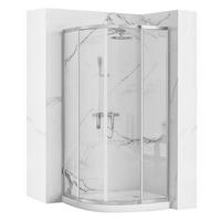 DUSCHKABINE Rea Look Chrome 80x80 Mit weißer Duschwanne Look - Chromfarben, Glas (80/80/190cm) - REA
