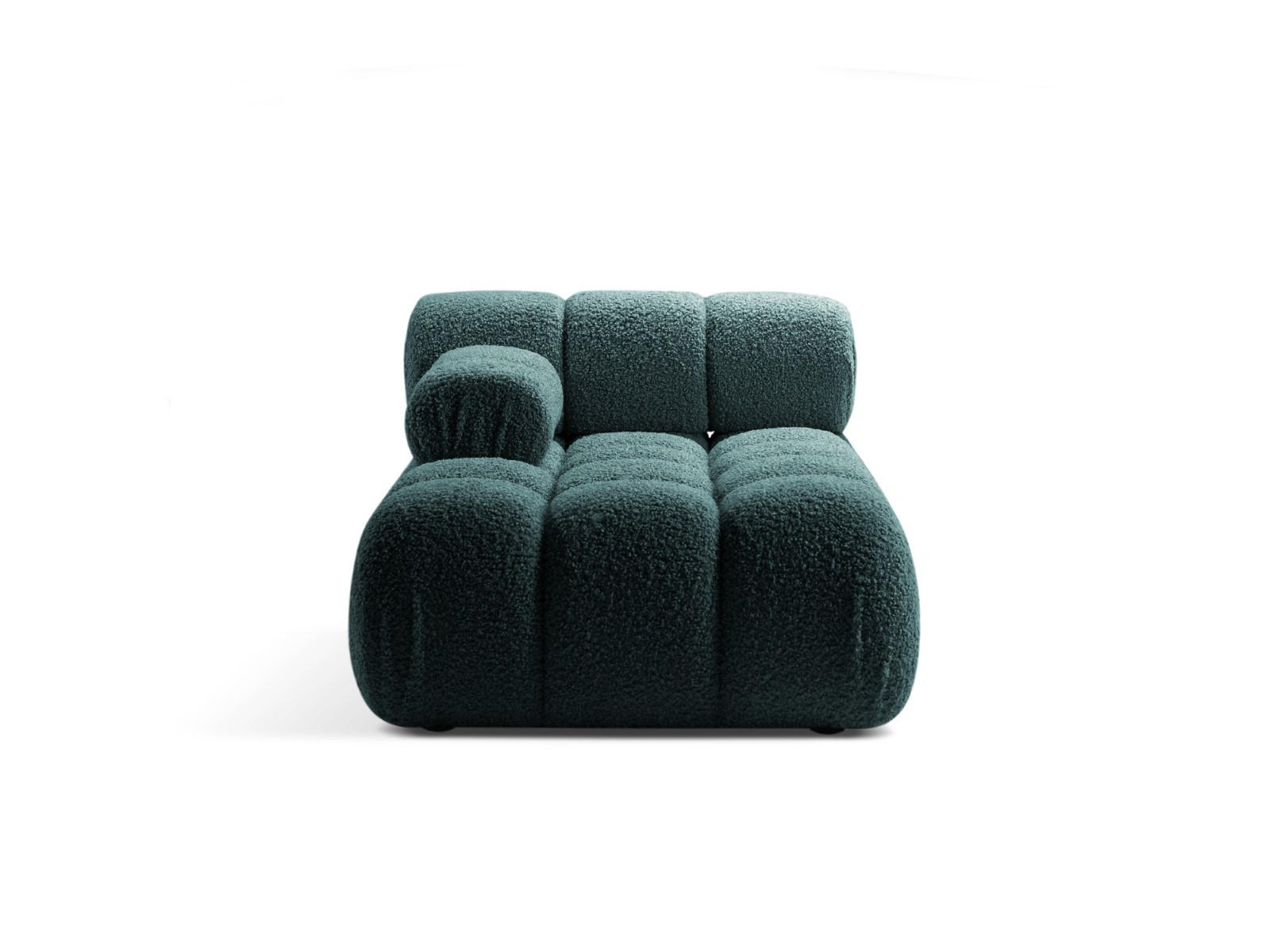 CHAISELONGUE links Bellis aus Boucle petrol - Petrol, Textil (94/70/155cm) - Micadoni