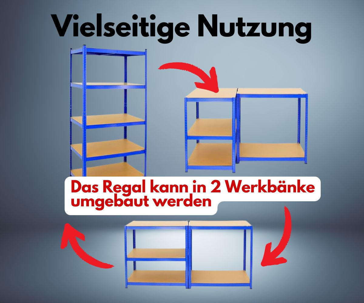 SCHWERLASTREGAL Taurus 180x120x60 cm Fachlast 175 kg Blau - Blau, Metall (120/180/60cm) - PROREGAL