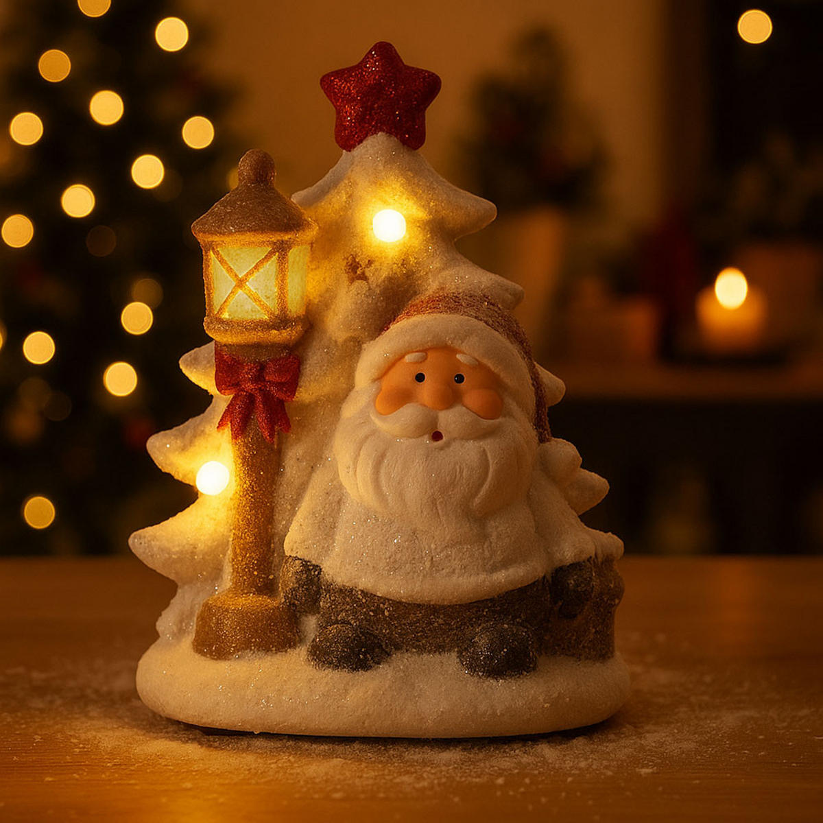 LED DEKOFIGUR Weihnachtsmann Bunt 2er Set - Multicolor, Kunststoff (14.5/12/22cm) - Globo Lighting