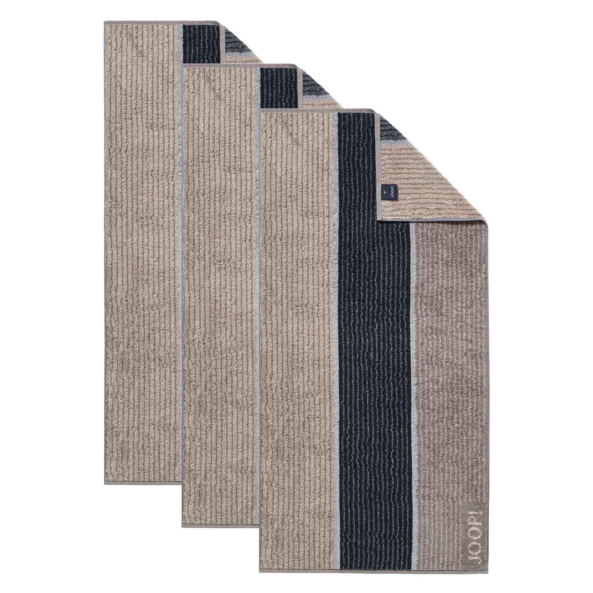 HANDTUCH Unisex Signature Braun 3er Pack Baumwolle - Grau, Textil (200/135cm) - Joop!