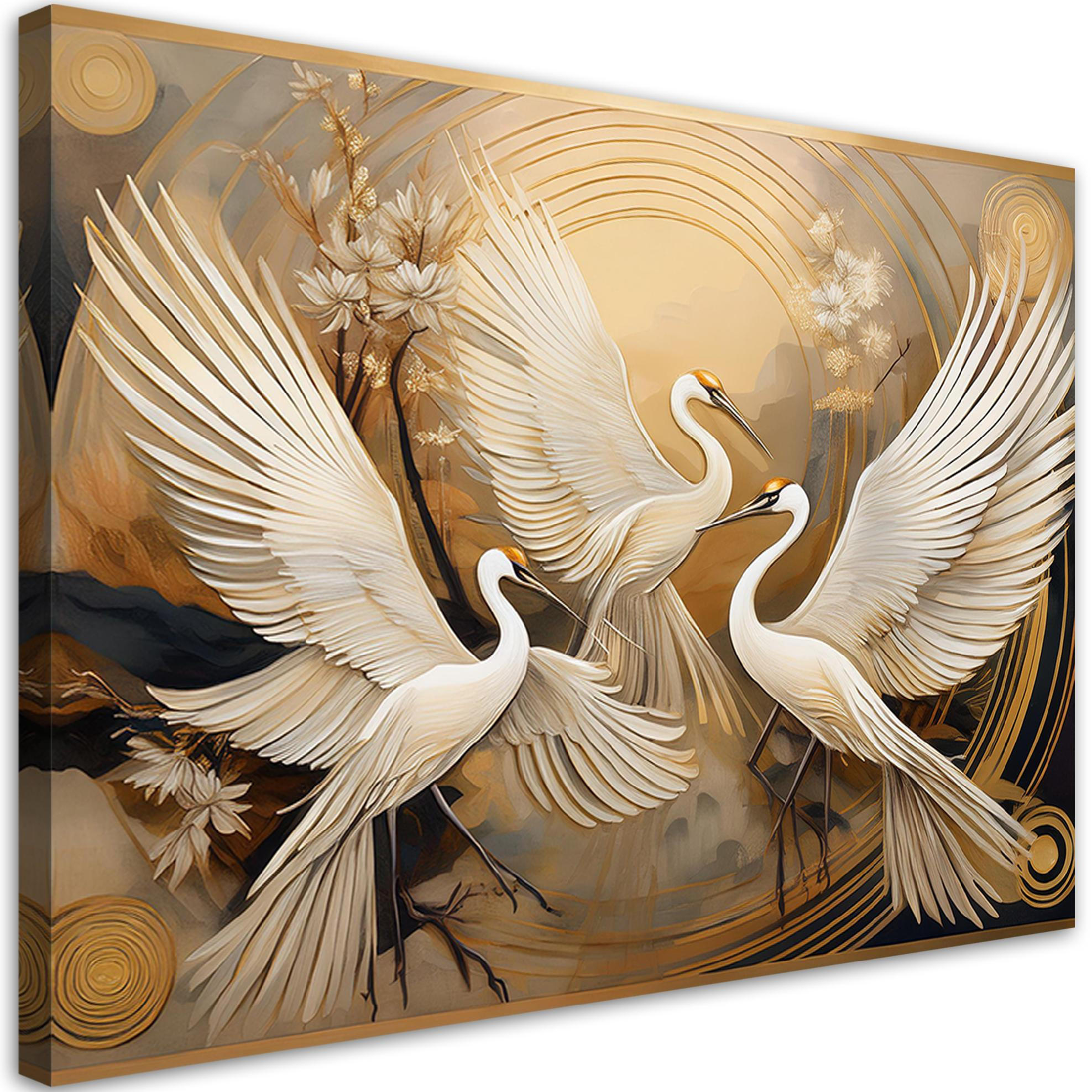 WANDBILD vögel tiere abstraktion - Beige, Textil (60/40cm) - Feeby