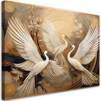 WANDBILD vögel tiere abstraktion - Beige, Textil (60/40cm) - Feeby