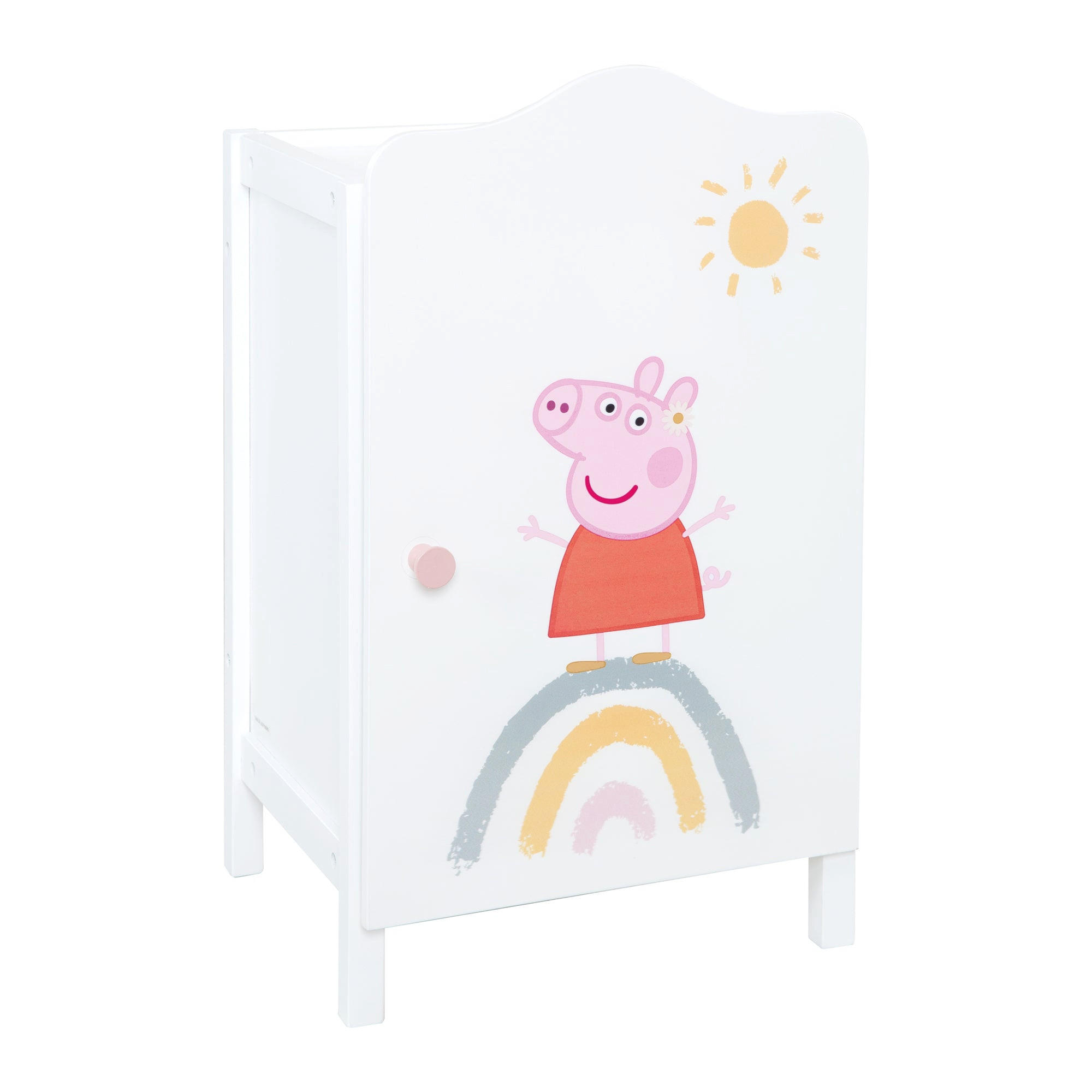 PUPPENKLEIDERSCHRANK Peppa Pig - Weiß, Holzwerkstoff (29.5/52/26cm) - Roba
