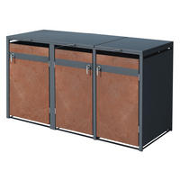 MÜLLTONNENBOX 3er Anthrazit-Rostoptik - Rotbraun, Metall (80/116.3/200cm) - ML-DESIGN