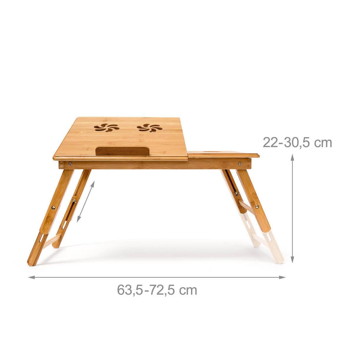 BETTTABLETT Natur Bambus klappbar neigbar 72,5x35 cm - Hellbraun, Holz - Relaxdays