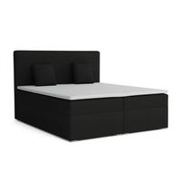 BOXBETT BASIC 180/200 Velours Schwarz mit Bonell-Federkernmatratzen H3 - Schwarz, Holz/Holzwerkstoff (180/200cm) - Deine Möbel 24