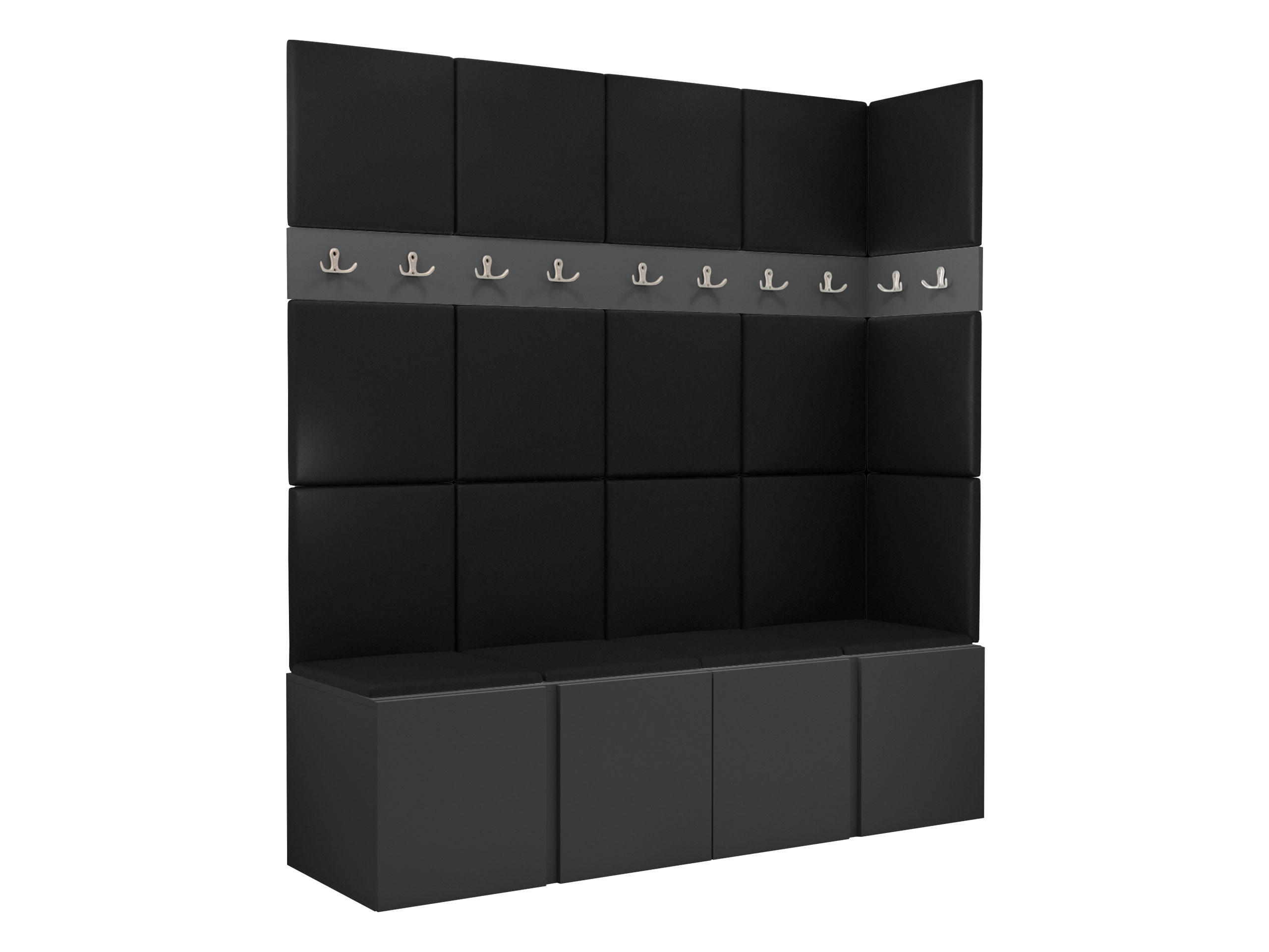 GARDEROBEN-SET Orion II - Graphitfarben/Schwarz, Holzwerkstoff/Kunststoff (168/186/46cm) - MIRJAN24