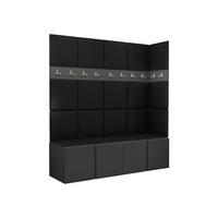 GARDEROBEN-SET Orion II - Graphitfarben/Schwarz, Holzwerkstoff/Kunststoff (168/186/46cm) - MIRJAN24