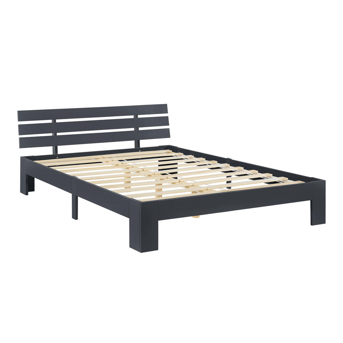 HOLZBETT Nivala - Dunkelgrau, Holz (140/200cm) - [en.casa]