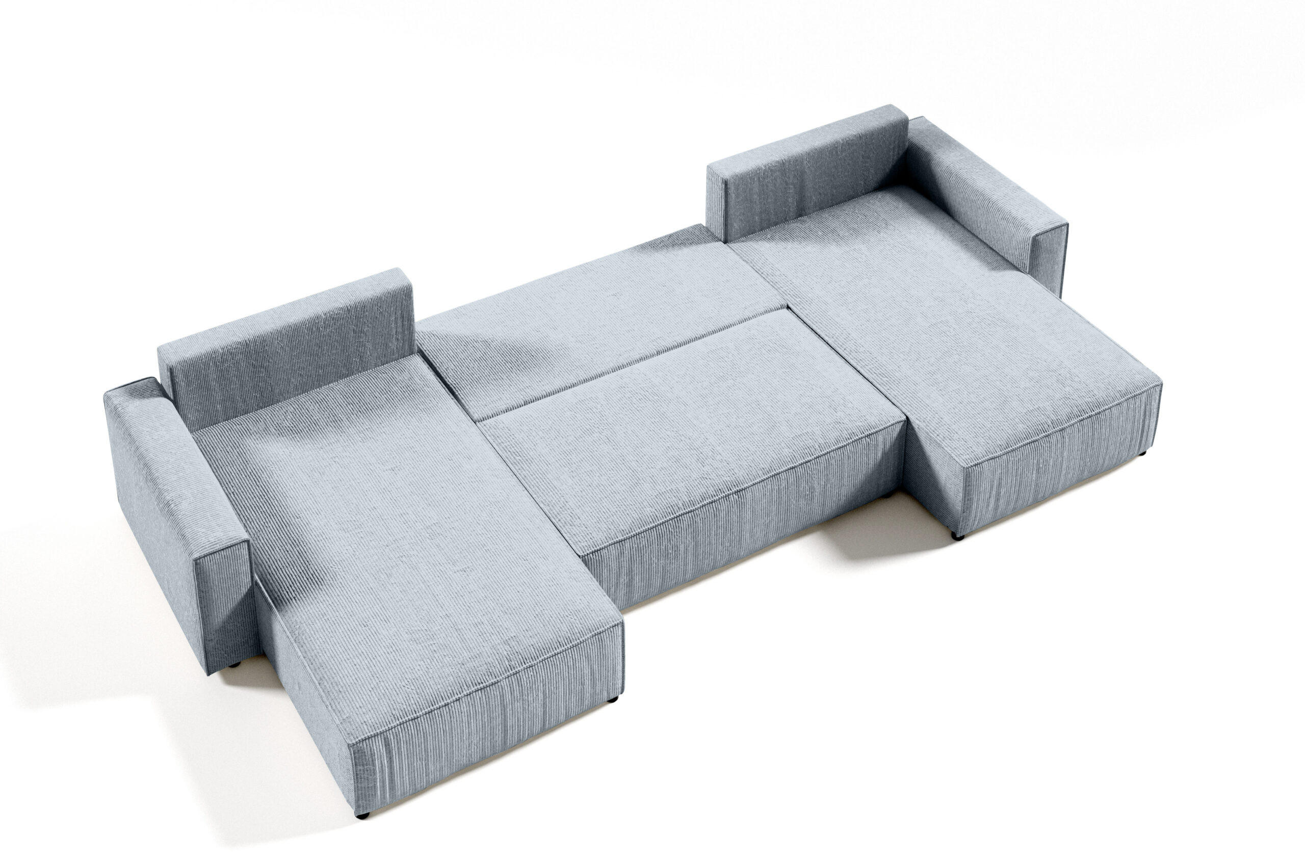 Thumbnail - Fedve Wohnlandschaft, Hellgrau, Naturmaterialien, U-Form, 185x70x398 cm, Wohnzimmer, Sofas & Couches, Wohnlandschaften, ...