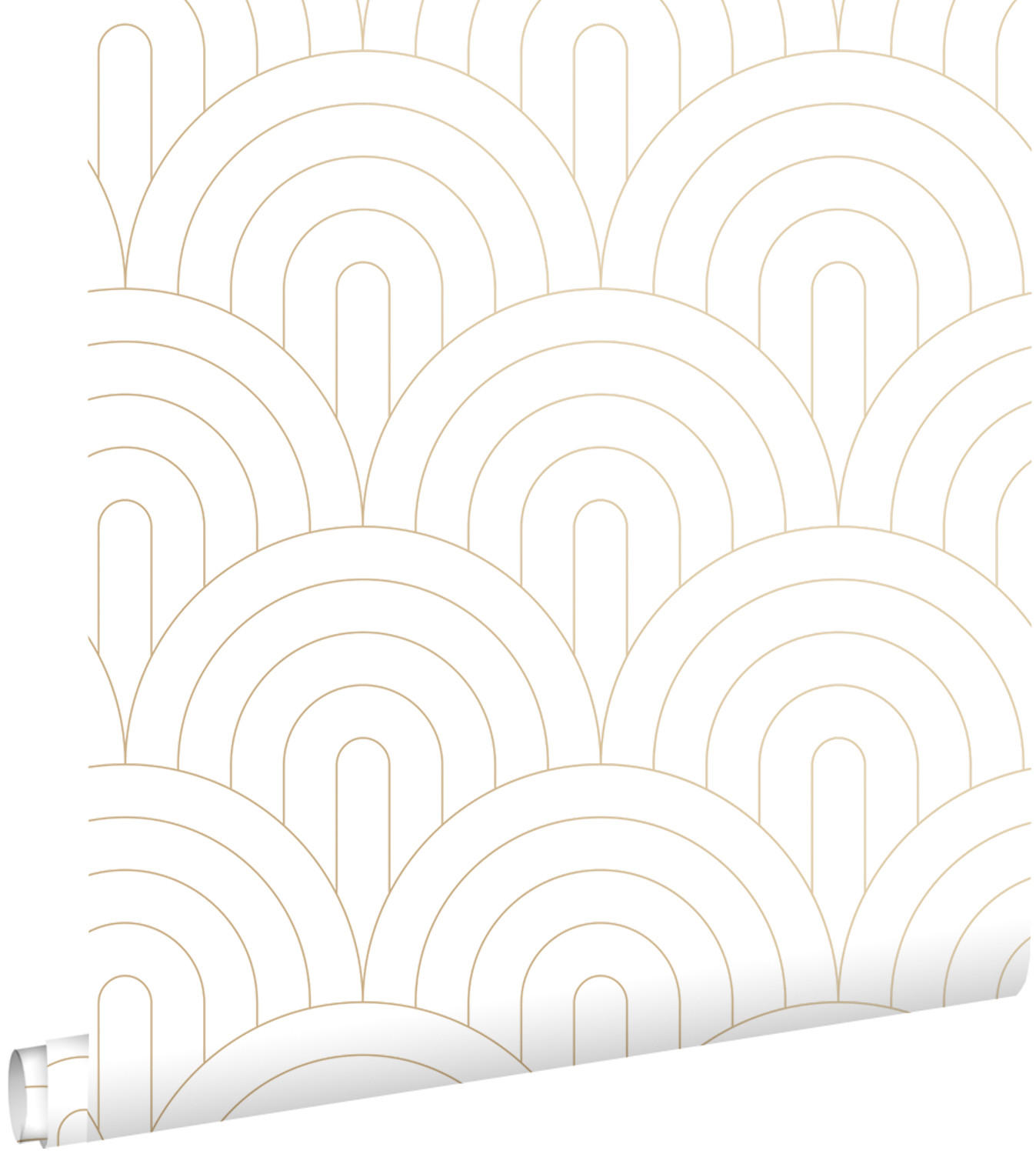 TAPETE Art Decó Muster 53 cm x 10.05 m - Weiß, Papier (53/1000cm) - ESTAhome