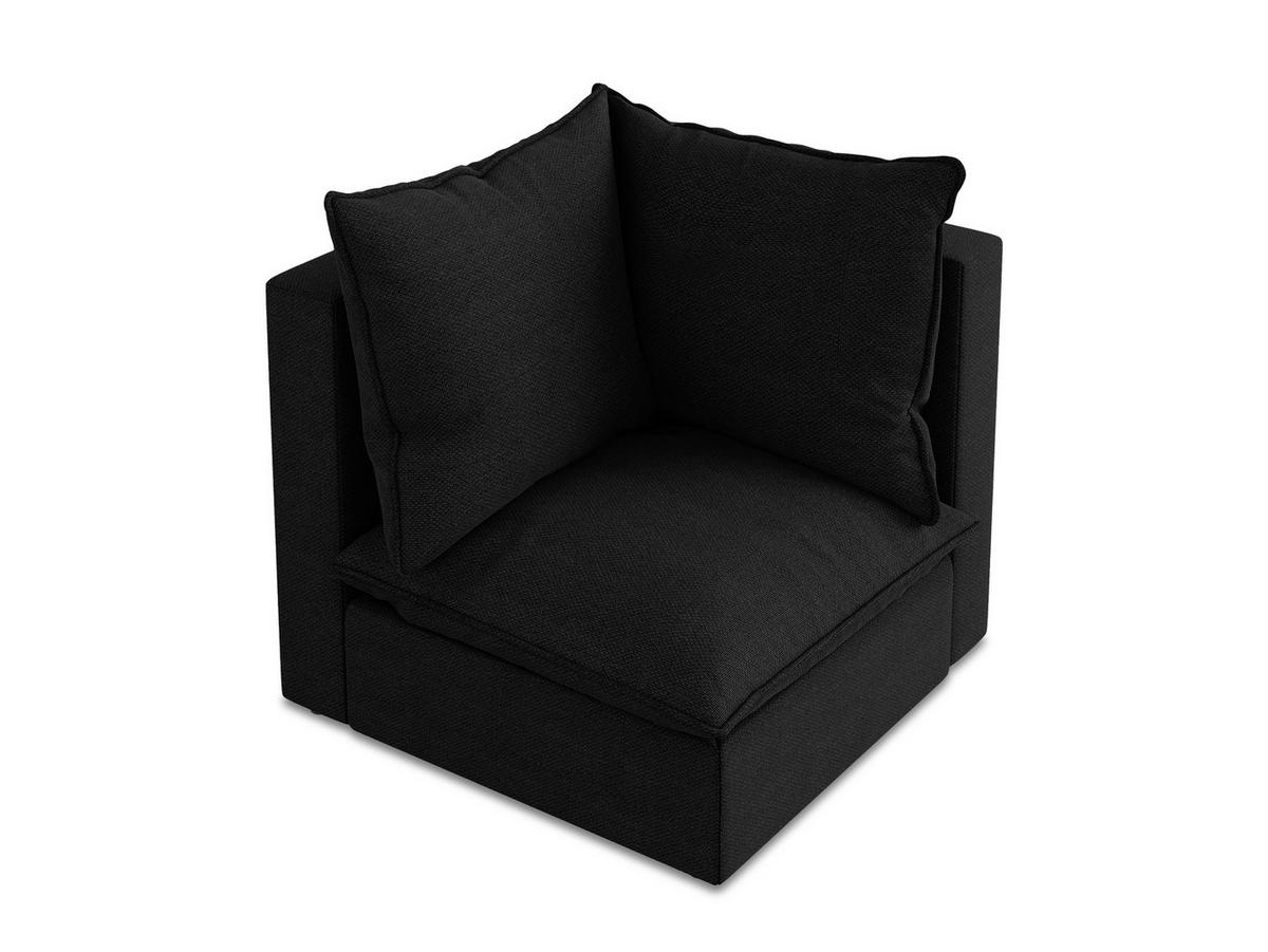 SOFAELEMENT Bouclé Stoff Schwarz - Schwarz, Holzwerkstoff/Kunststoff (90/77/90cm) - Makamii