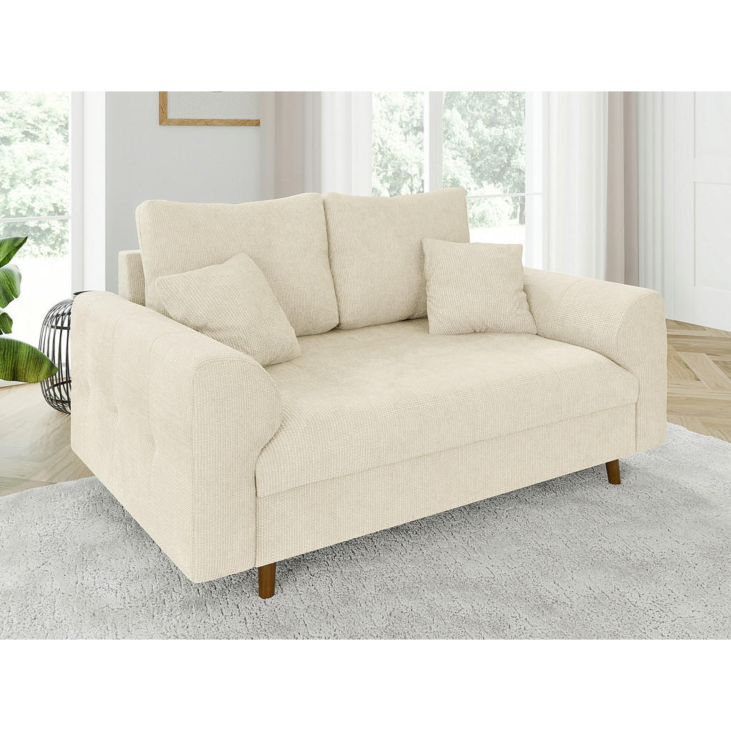 Thumbnail - S-Style Möbel Sitzgarnitur, Beige, Textil, Echtholz, Teilmassiv,Buche, Birke, 3-Sitzer, Füllung: Polyetherschaumkern, 15...