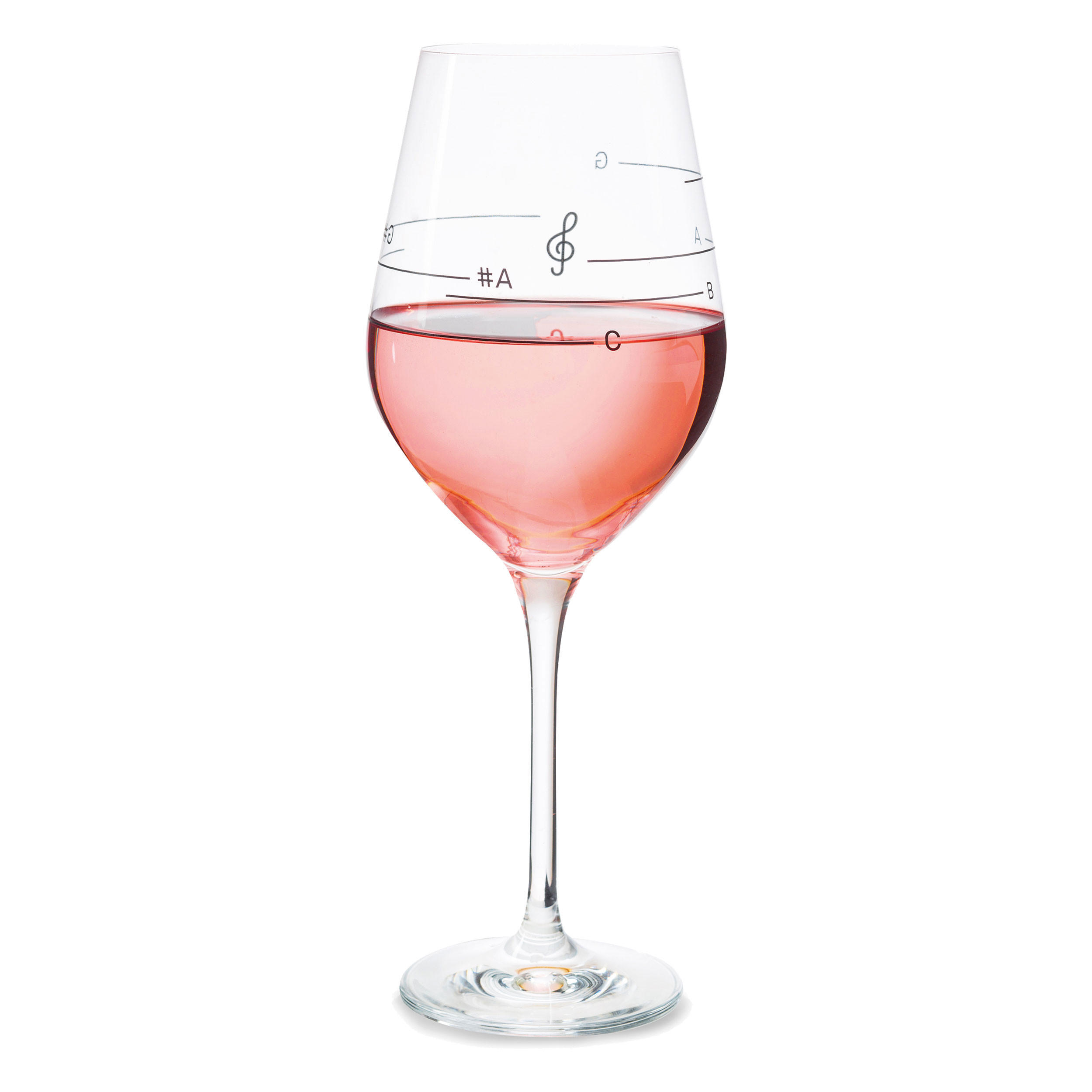 WEINGLAS Glass Of Music, mit Tonleiter Aufdruck, Glas, 540 ml - Multicolor, Glas (0.54L)