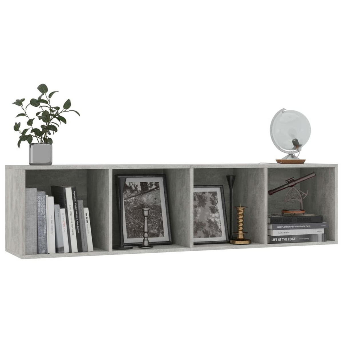 BÜCHERREGAL/TV-SCHRANK Betongrau 143/30/36 Cm - Grau, Holzwerkstoff (30/36/143cm) - vidaXL