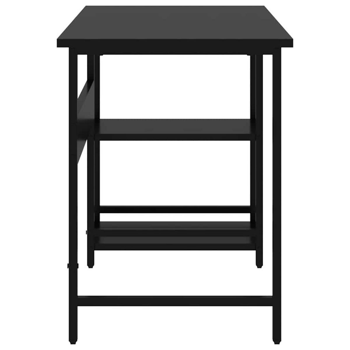 COMPUTERTISCH mit Regal 105/55/72 cm aus Mdf, Metall Schwarz - Schwarz, Holzwerkstoff (50/105/72cm) - vidaXL