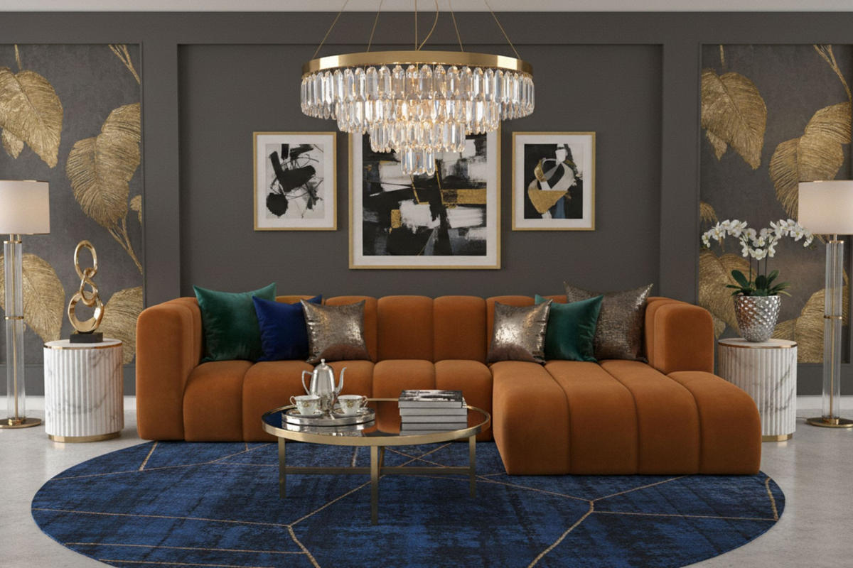 ECKSOFA L-Form Grand L 287 cm, Veloursstoff Salvador, Braun, Rechts - Braun, Holz (287/179cm) - Kaiser Möbel