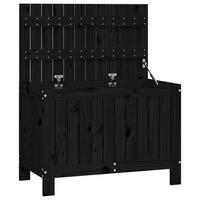 GARTENTRUHE Schwarz 76x42,5x54 cm Massivholz Kiefer - Schwarz, Holz (76/54/42.5cm) - furnicato