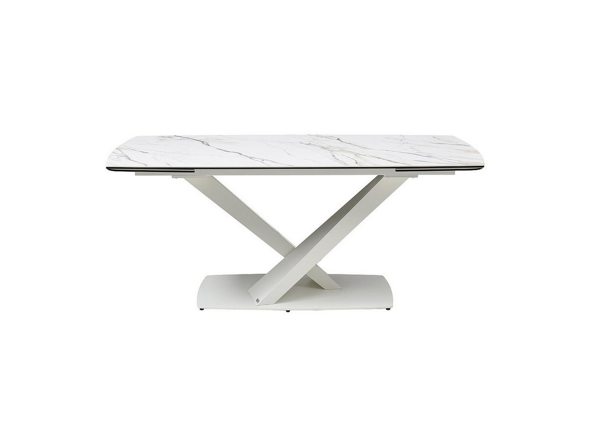 AUSZIEHBARER Tisch - 8 , 10 -Sitzer - Sicherheitsglas - weiß - MALATA - Weiß, Glas (90/260/76cm) - Vente-Unique