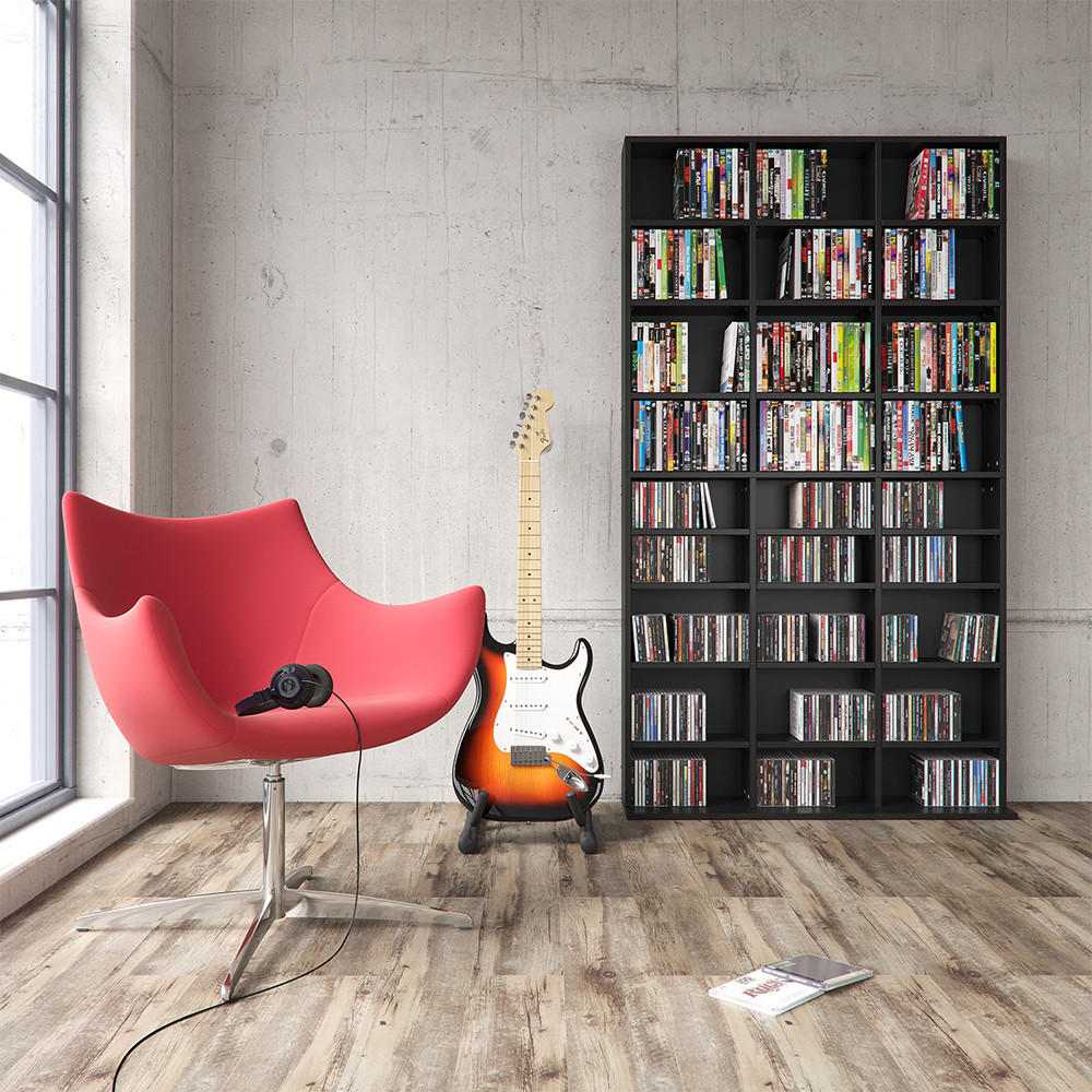 CD-REGAL Jukebox Schwarz 102 x 178 cm - Schwarz, Holzwerkstoff (102/178/16cm) - Vicco