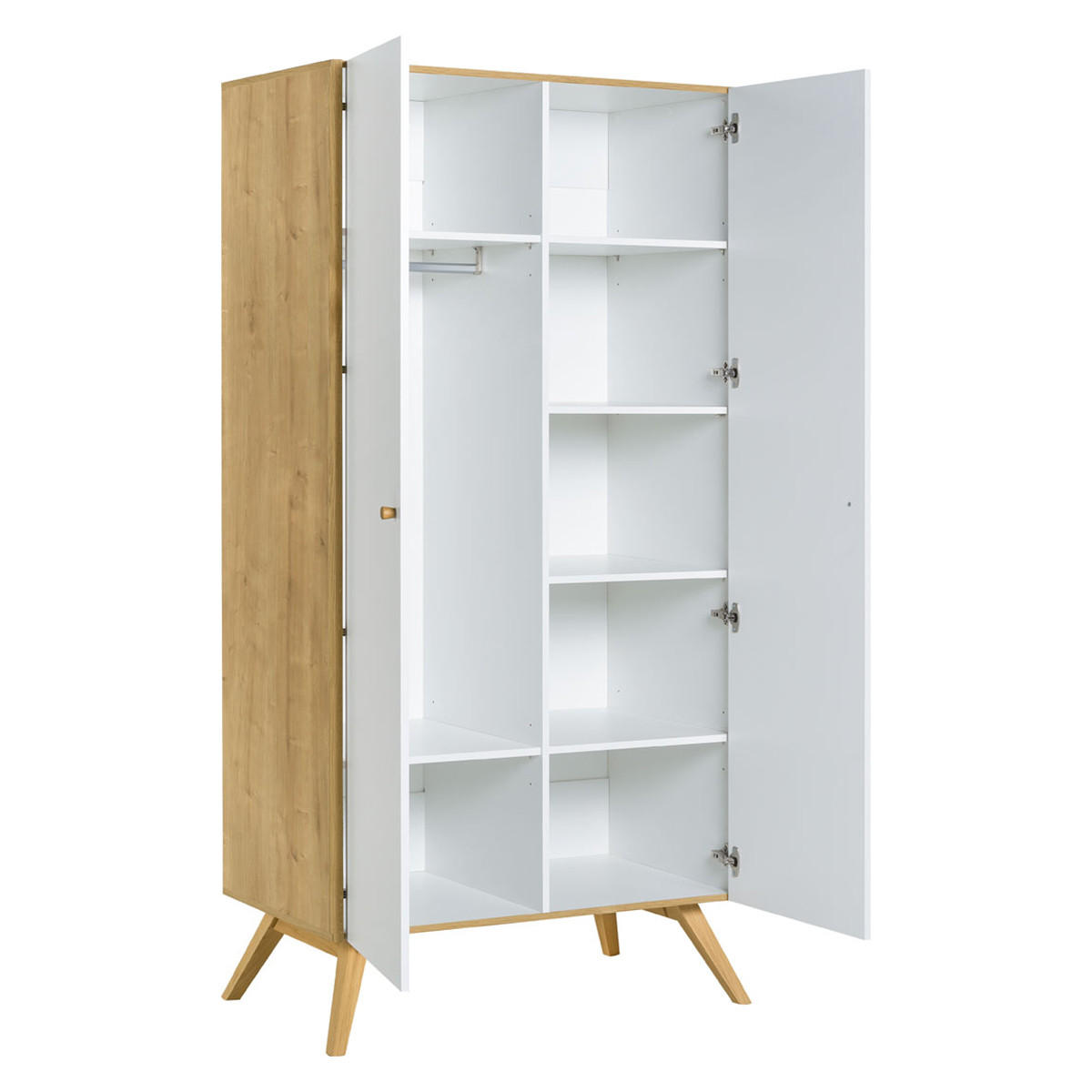 SCHRANK 2 Türen Weiß - Weiß, Holzwerkstoff (58/207.5/101cm) - Petits-meubles